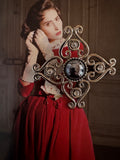 Vintage Gothic Revival Cross Brooch