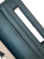 Lancel Paris Sculptural Leather Envelope Clutch | Petrol Blue