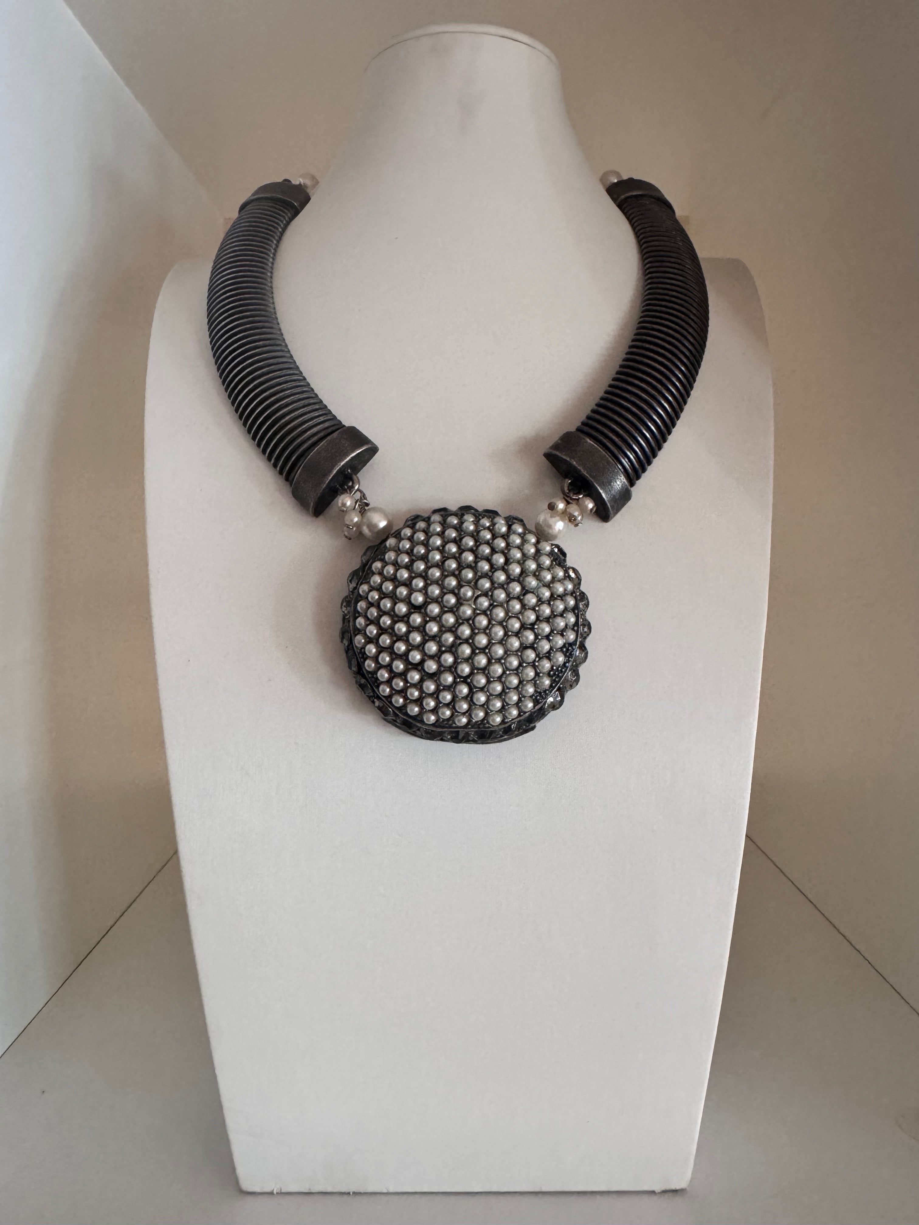 Vintage Industrial Style Statement Necklace