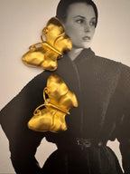 Vintage Givenchy Gold Statement Butterfly Earrings