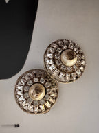 Vintage Chanel Crystal Button Clip-On Earrings