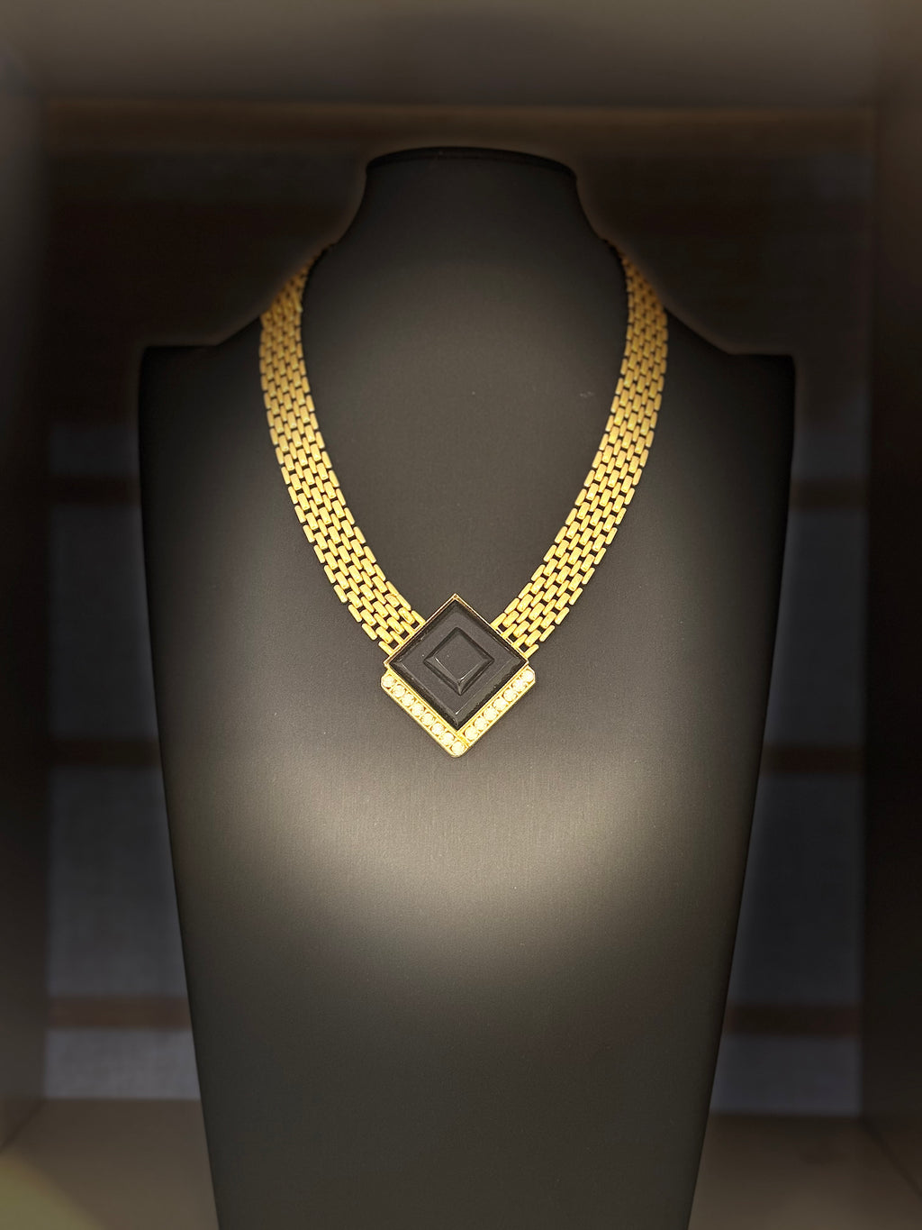 Vintage Art Deco Style Geometric Statement Necklace