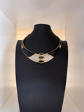 Vintage Bold Art Deco-Style Enamel & Glass Collar Necklace