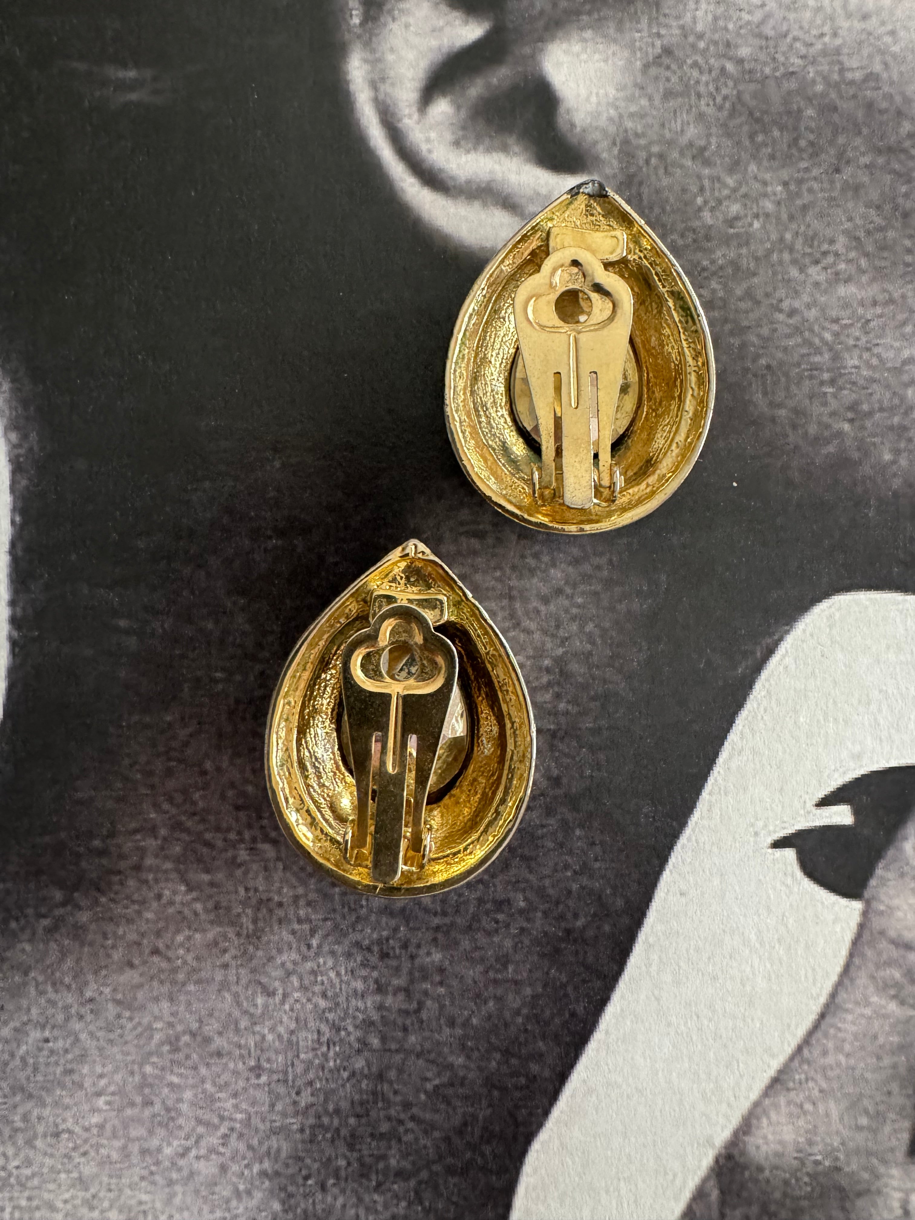 Vintage Teardrop Blue Stone Earrings