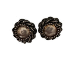 Vintage Etruscan Revival Braided Silver-Tone Clip-On Earrings