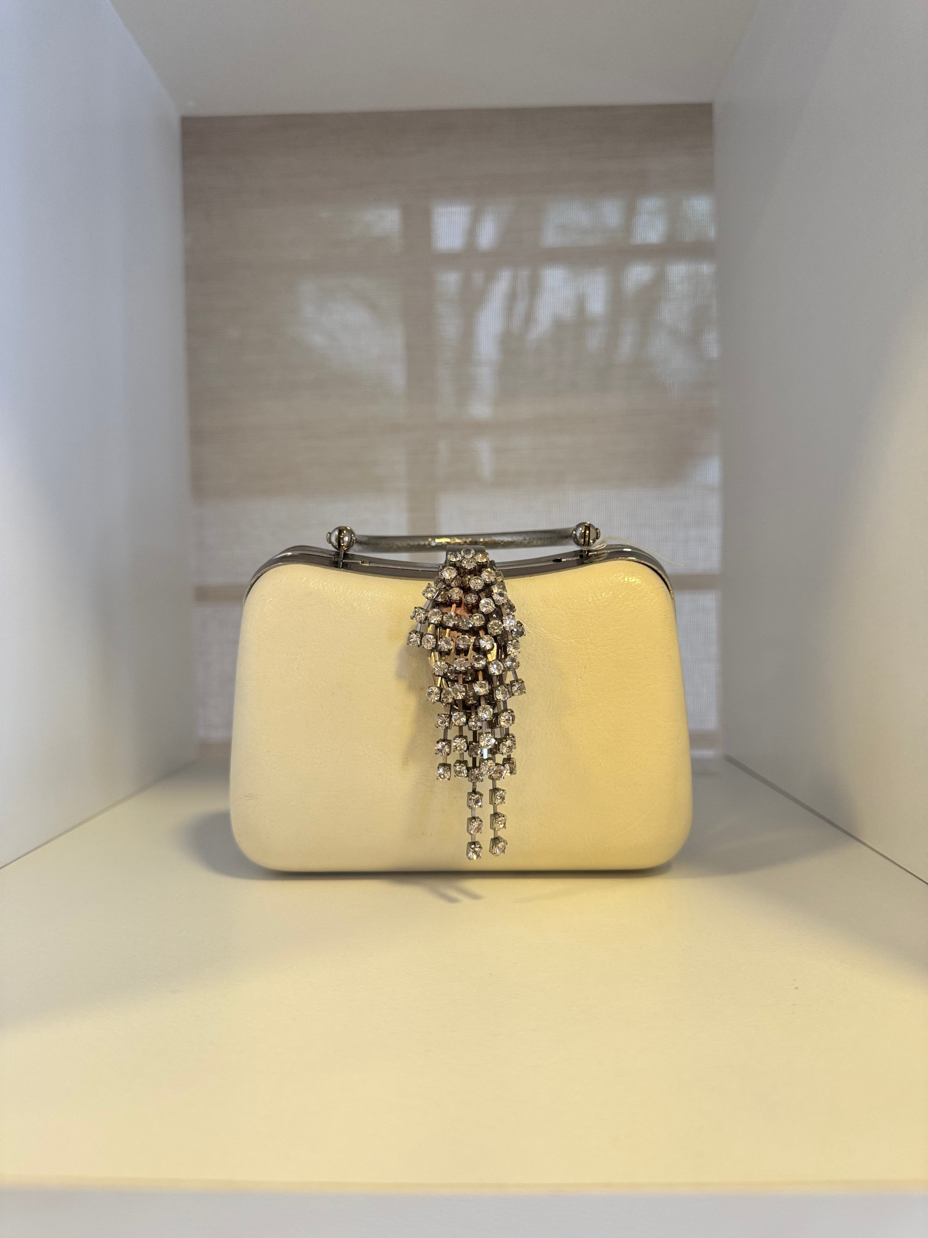 Vintage Evening Purse with Rhinestone Cascade Clasp