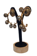 Vintage Etruscan Revival Drop Earrings – Sculptural Bead Design