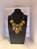 Vintage Floral Statement Gold Plated Necklace