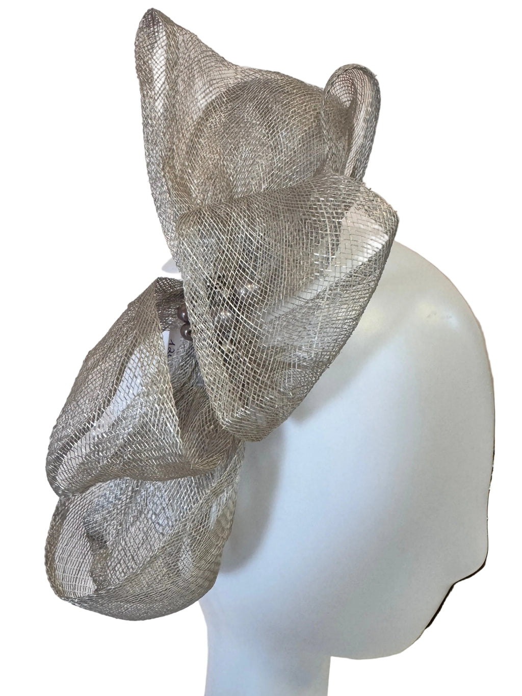 Vintage English Silver Fascinator with Faux Pearls