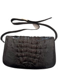 Vintage Rare Jumbo Genuine Hornback Crocodile Leather Shoulder Bag