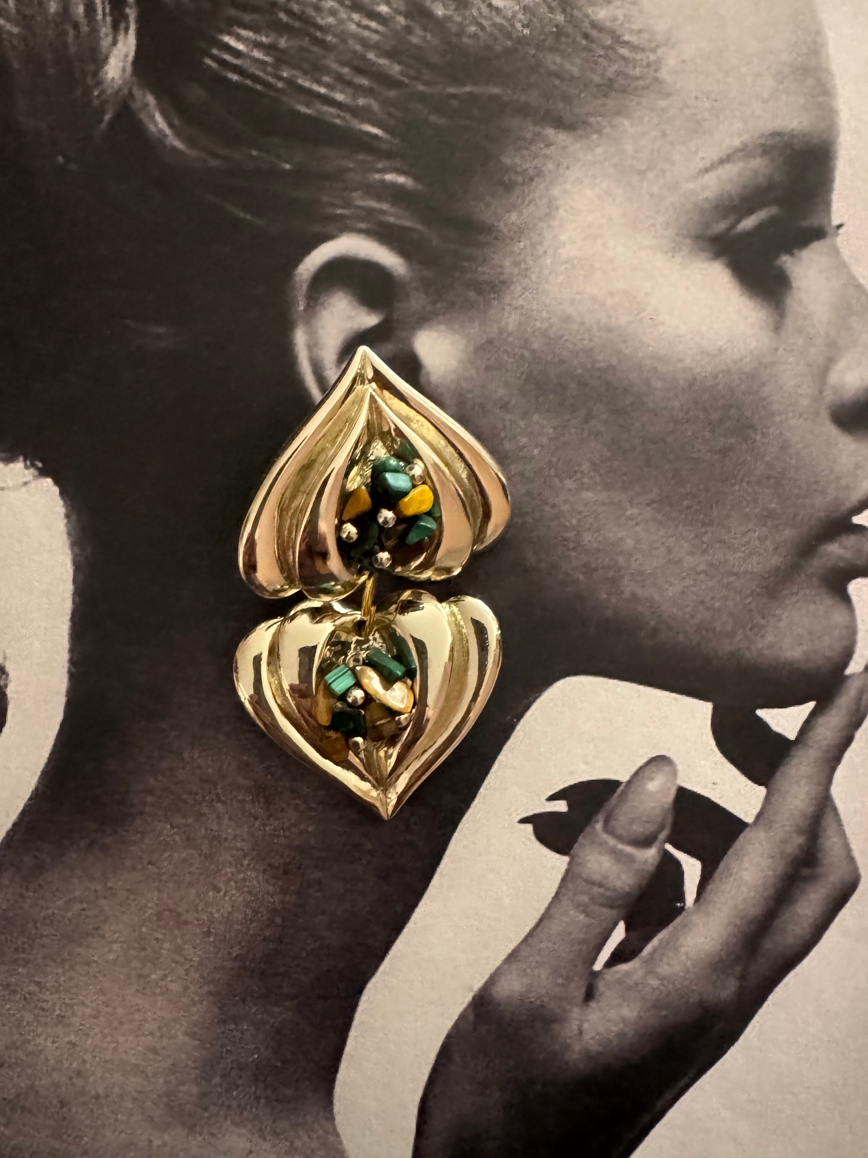 Vintage Retro Oversized Resin Statement Earrings