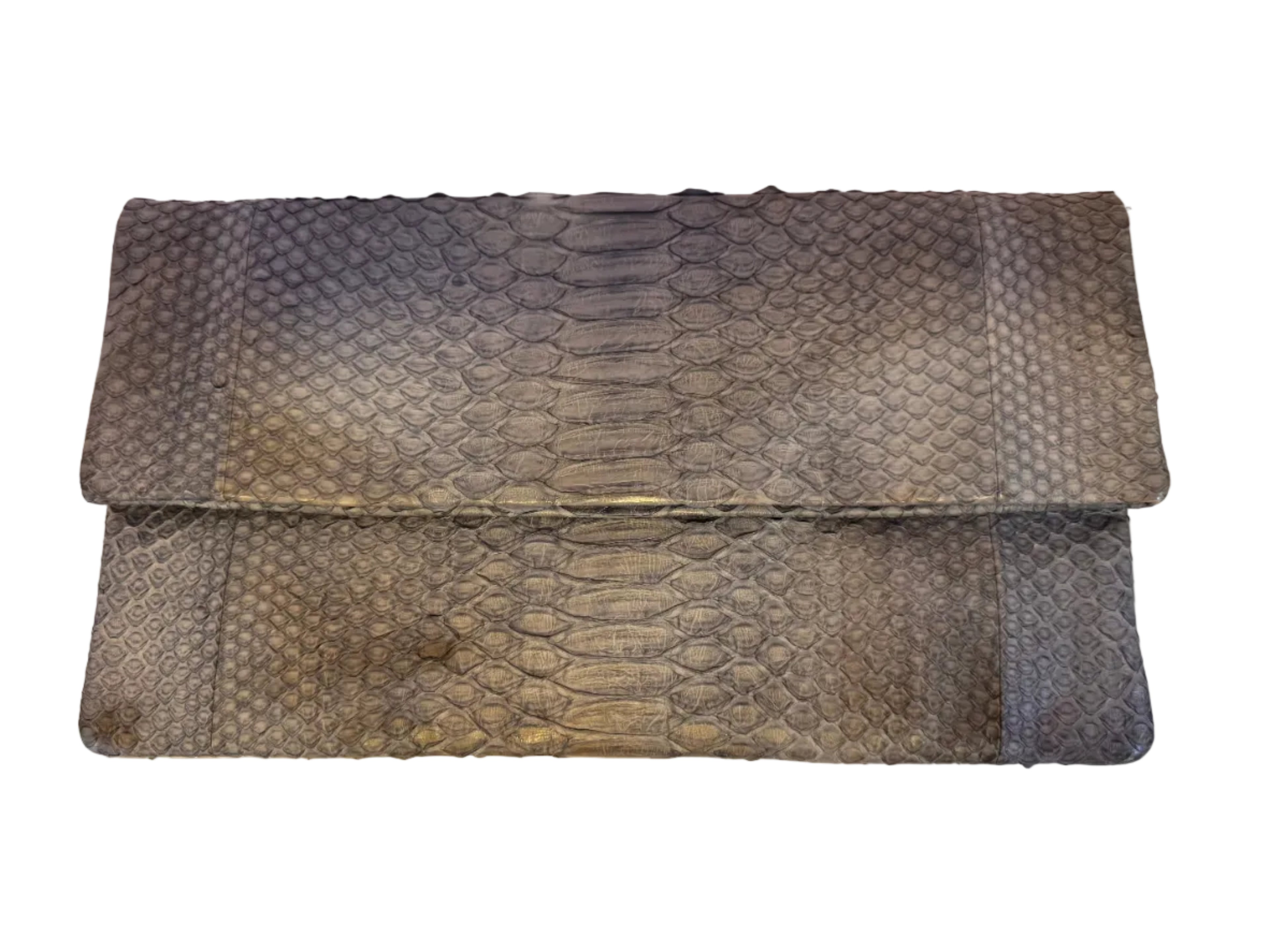 Vintage Punto Python Leather Clutch with Chain Strap