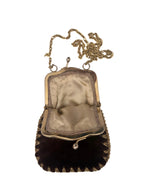 Victorian Revival Velvet & Gold Filigree Chain Purse