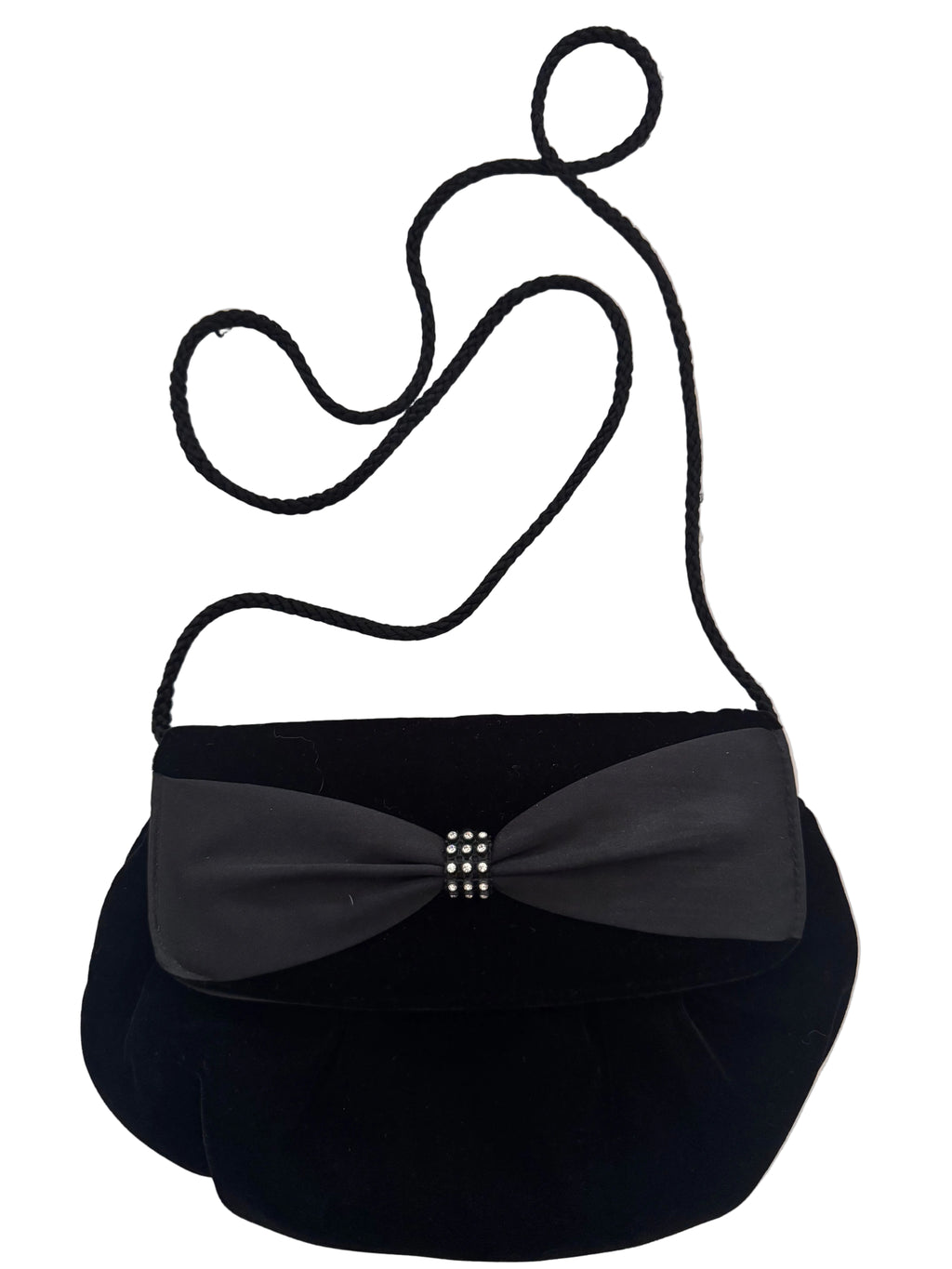 Vintage Velvet Bow Evening Clutch Bag