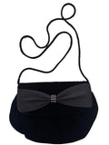 Vintage Velvet Bow Evening Clutch Bag