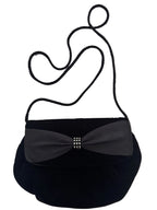 Vintage Velvet Bow Evening Clutch Bag