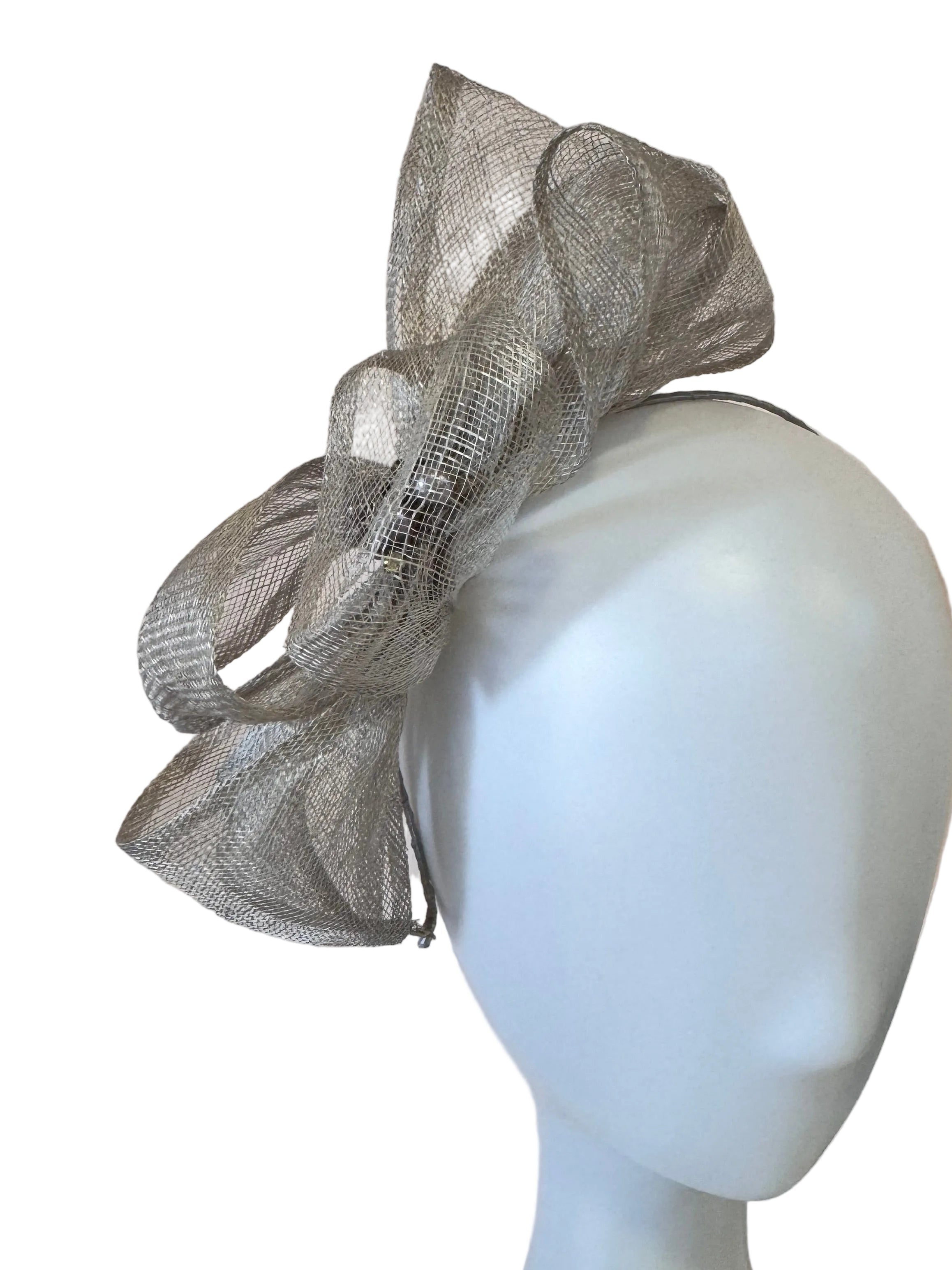 Vintage English Silver Fascinator with Faux Pearls