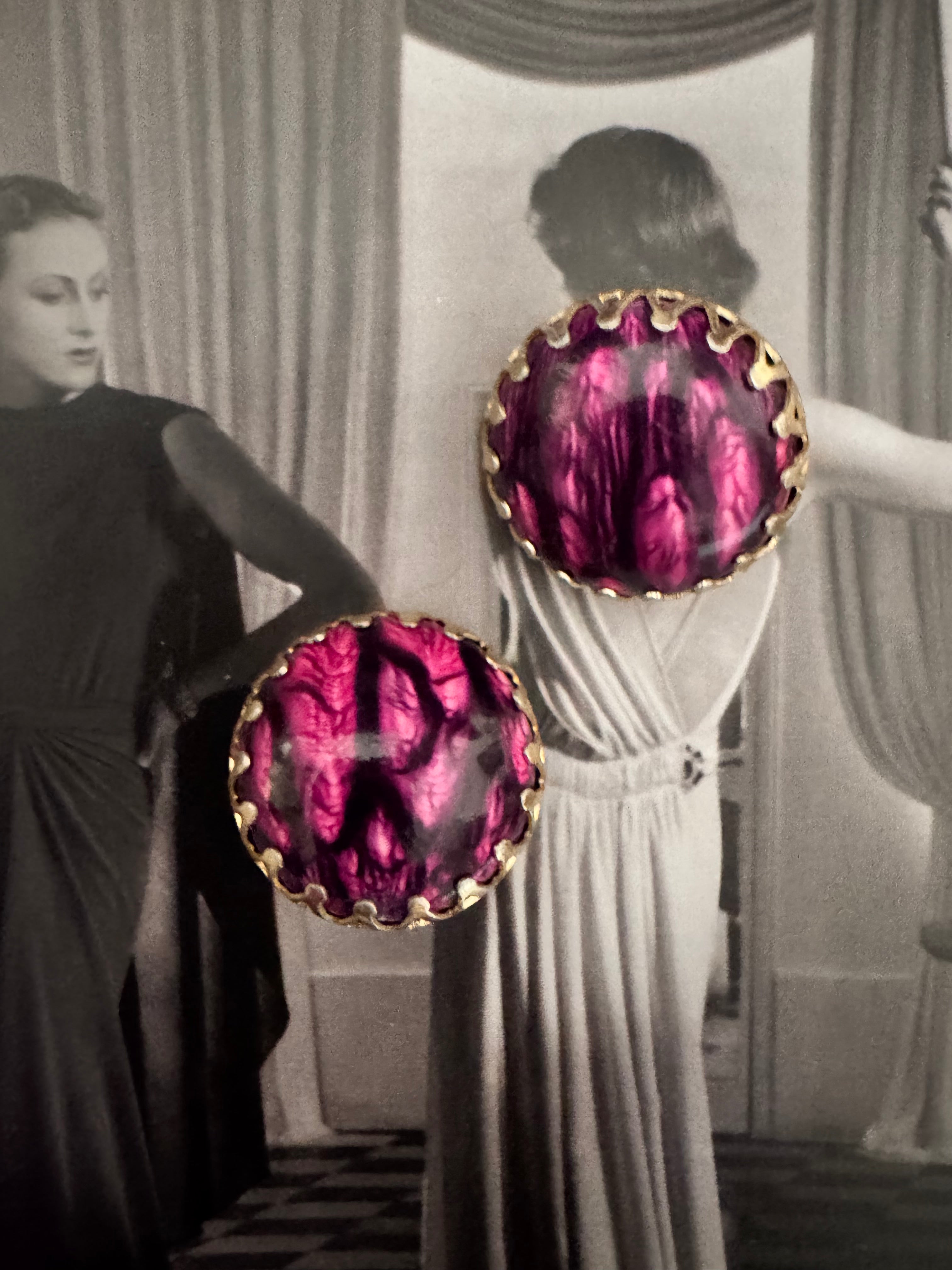 Vintage Textured Resin Earrings