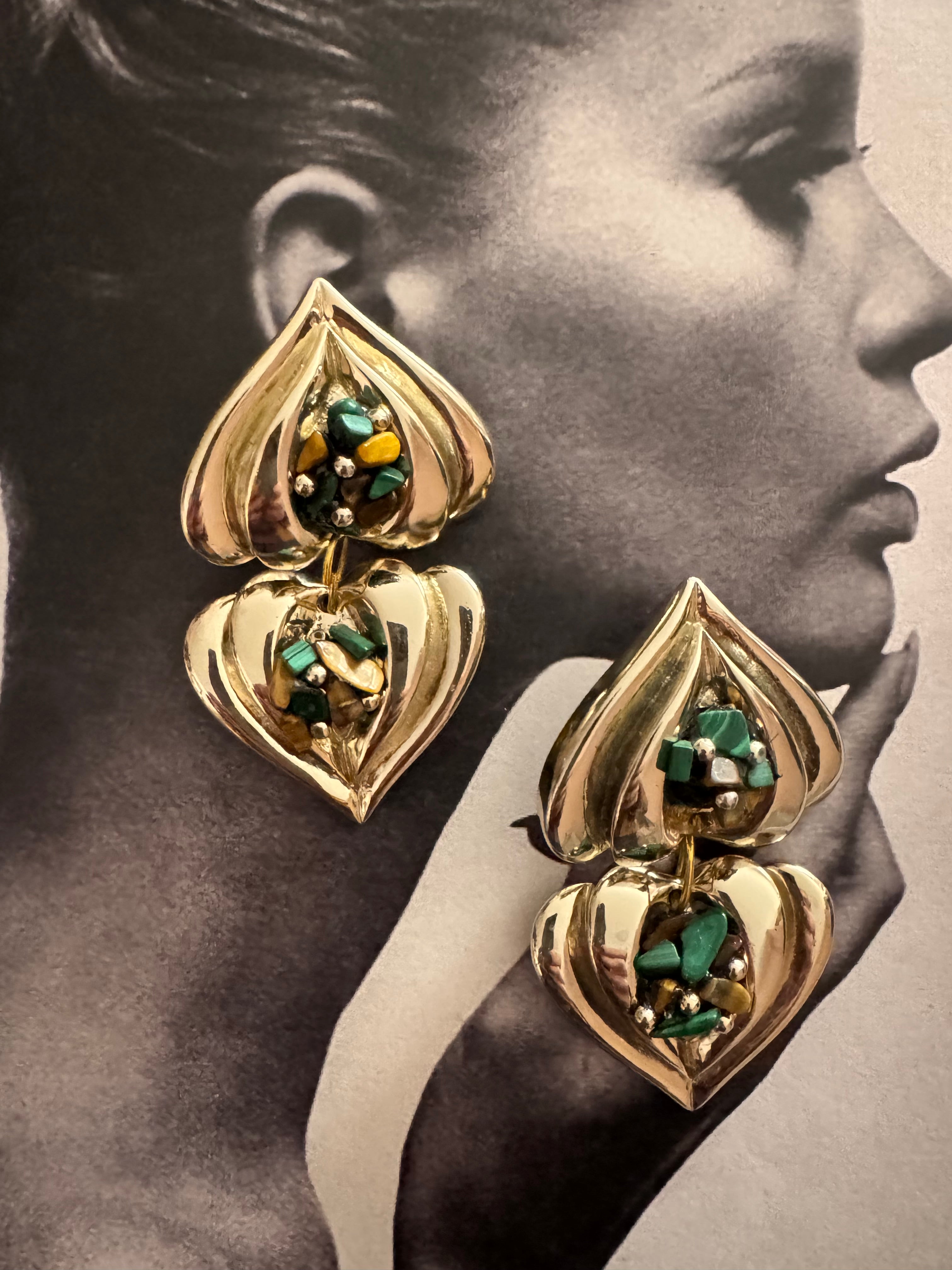 Vintage Retro Oversized Resin Statement Earrings