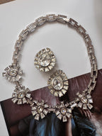 Vintage Art Deco Rhinestone Necklace Set