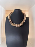 Vintage 1980s Gold Tone Chain Collar Necklace