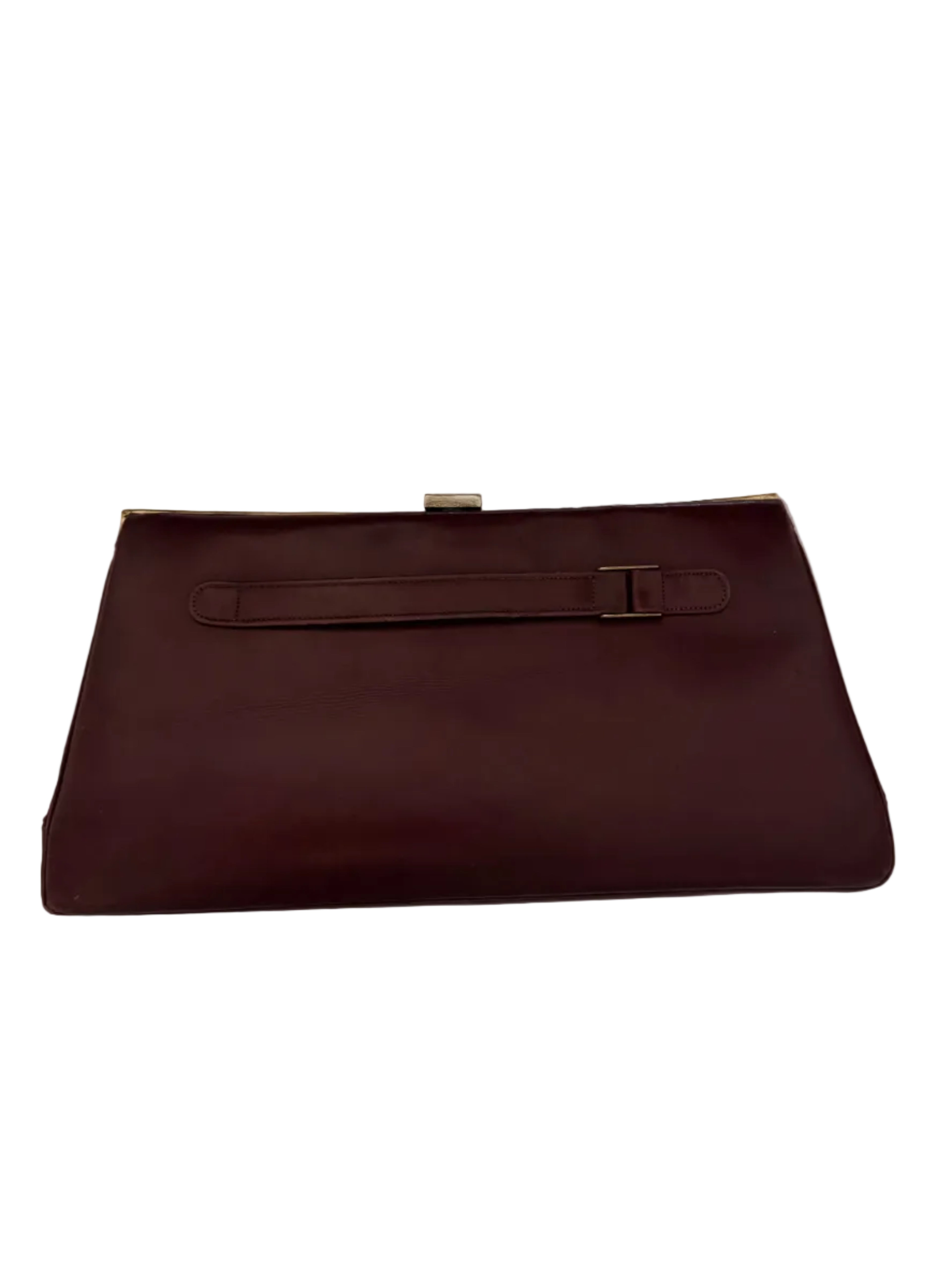 Vintage Burgundy Leather Clutch Bag
