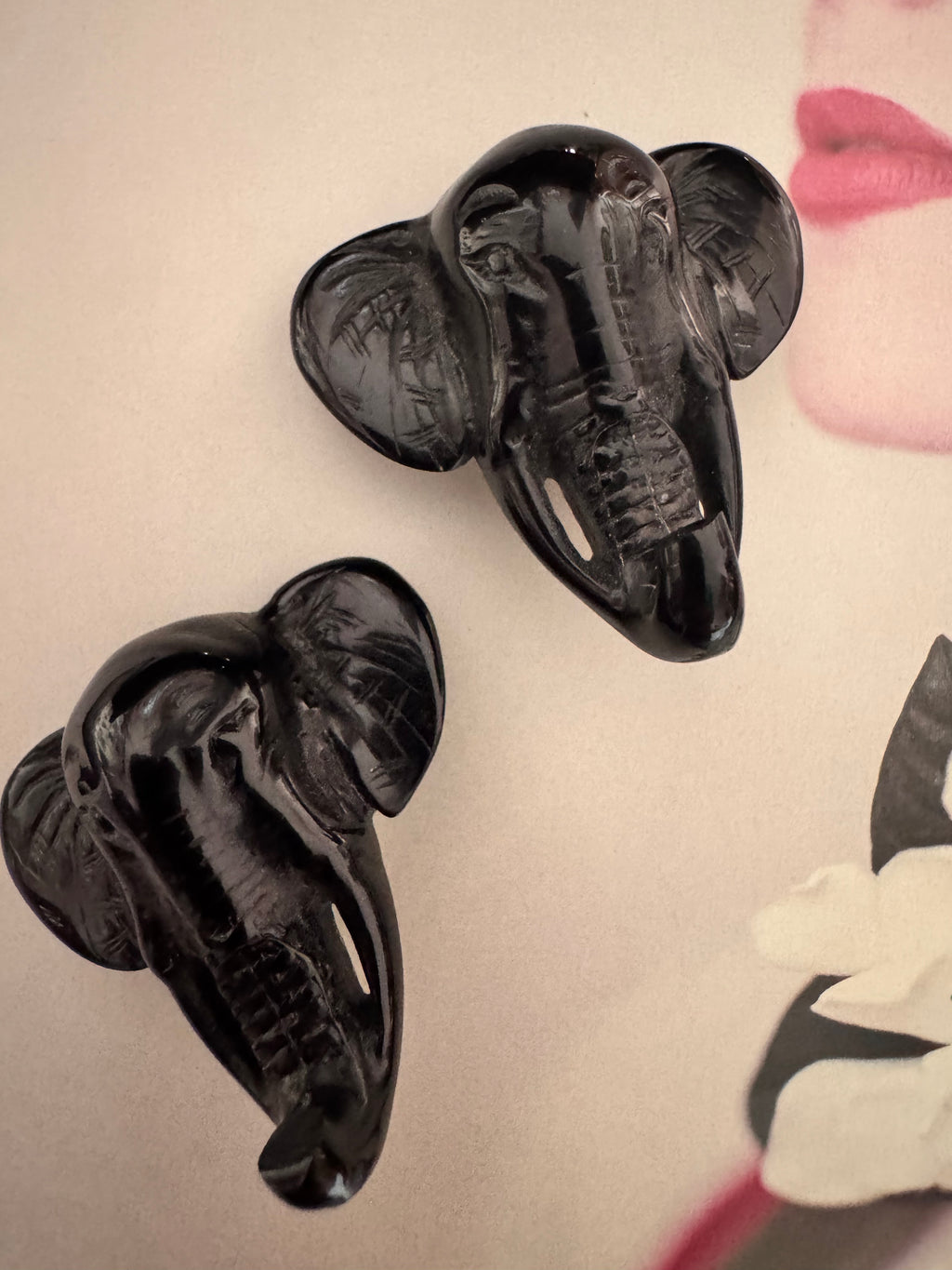 Vintage Elephant Design Clip-On Statement Earrings