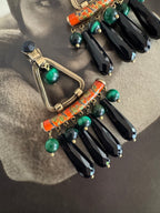 Vintage Etro Tribal Inspired Drop Earrings