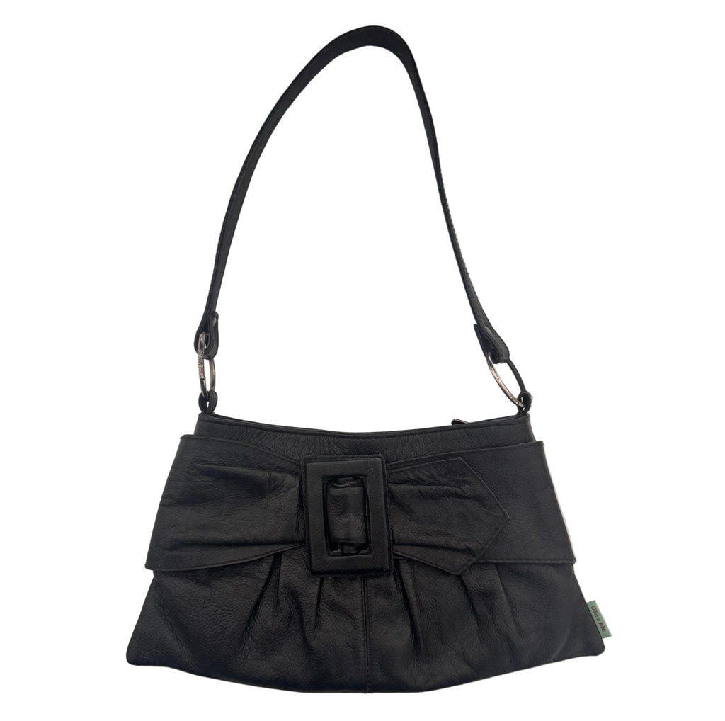 Ollie & Nic Black Leather Bow Shoulder Bag