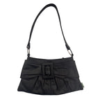 Ollie & Nic Black Leather Bow Shoulder Bag