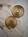 Vintage Oversized Concentric Circle Clip-On Earrings