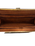 Vintage Burgundy Leather Clutch Bag