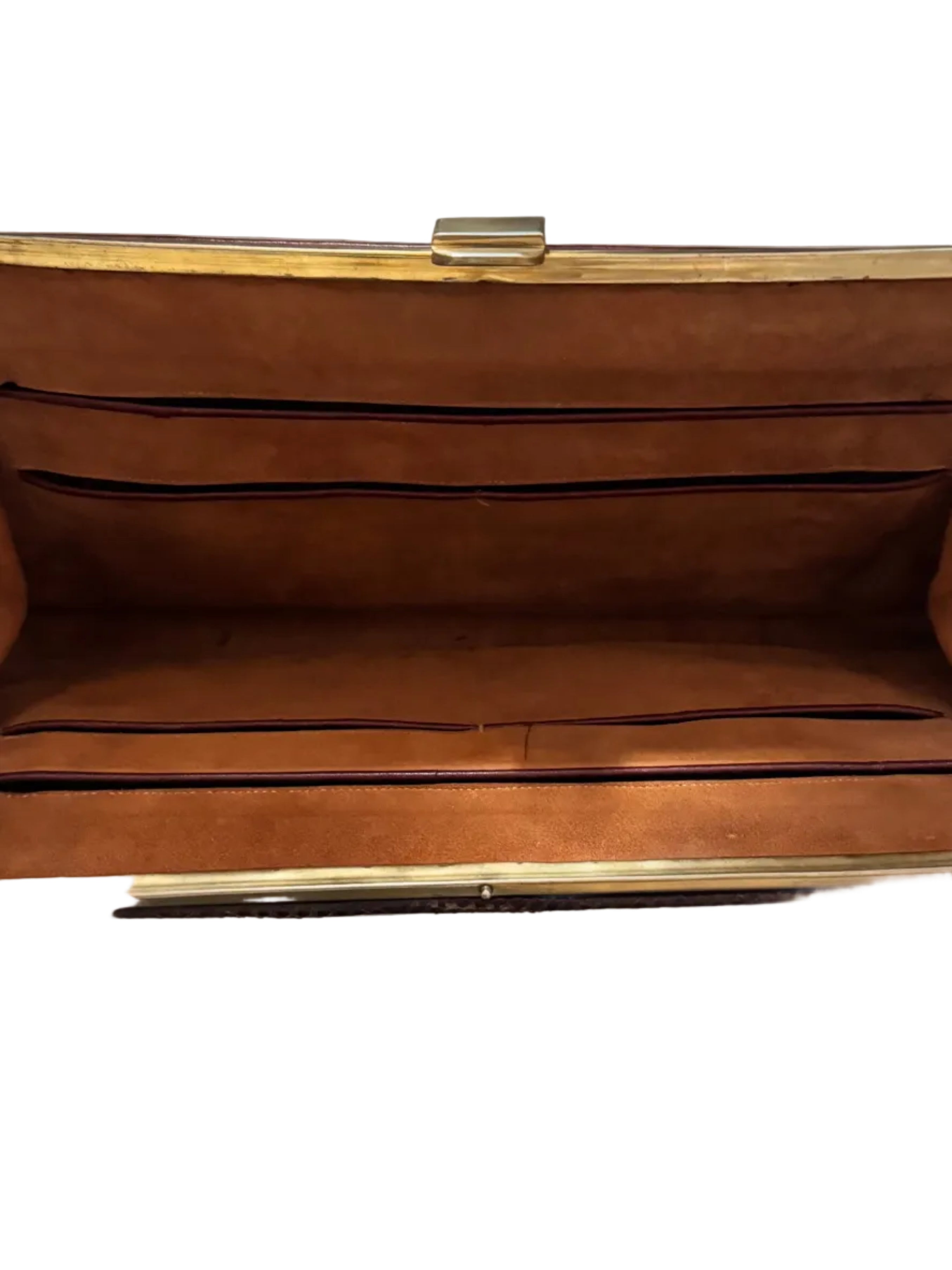 Vintage Burgundy Leather Clutch Bag