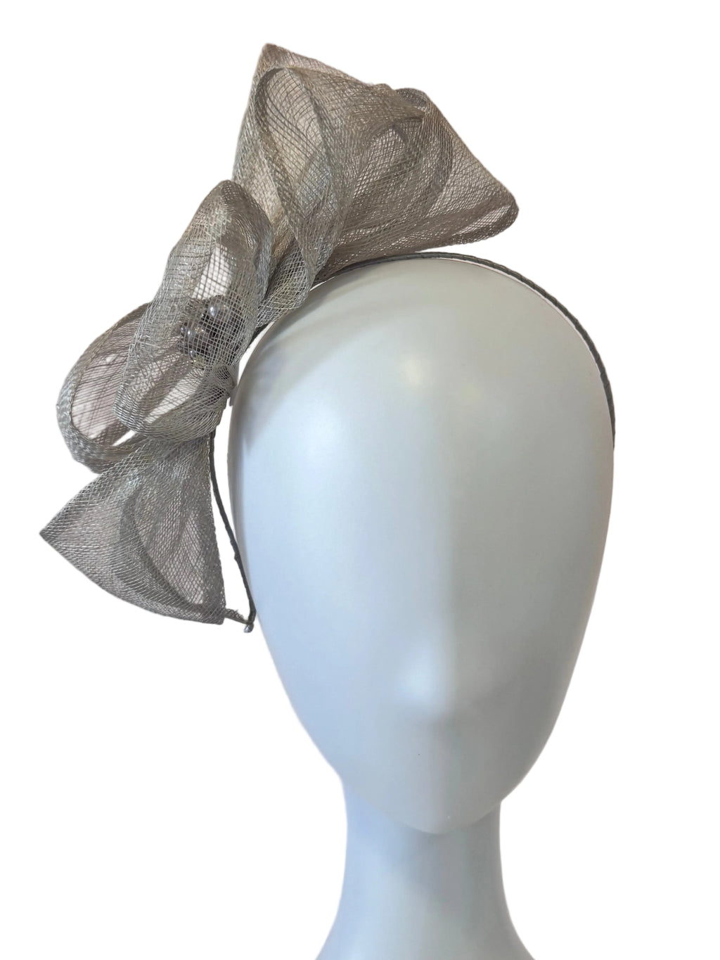 Vintage English Silver Fascinator with Faux Pearls