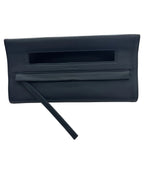 Lancel Paris Sculptural Leather Envelope Clutch | Petrol Blue