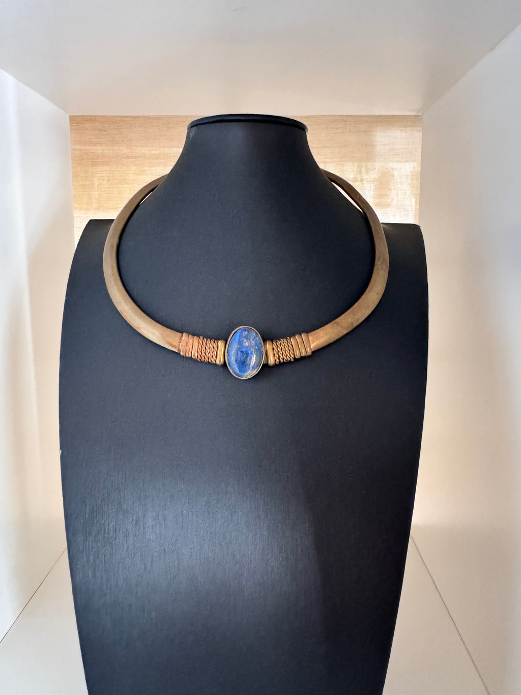 Vintage Ethnic Lapis Stone Collar Necklace