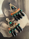Vintage Etro Tribal Inspired Drop Earrings
