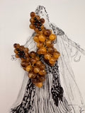 Vintage Cluster Bead Drop Statement Earrings