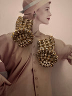 Vintage Retro Rhinestone  Statement Earrings