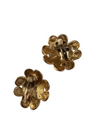 Vintage 1980s Byzantine Multi-Gemstone Scalloped Clips