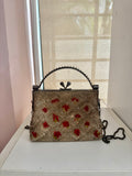 Vintage Beaded Art Deco Style Evening Bag with Rhinestone Handle