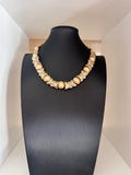 Vintage 1980s Gold Tone Pearl Link Necklace
