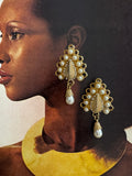 Vintage Baroque Revival Faux Pearl Drop