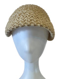 Vintage 1920s Crocheted Straw Cap Hat