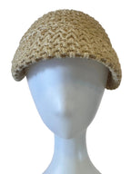 Vintage 1920s Crocheted Straw Cap Hat