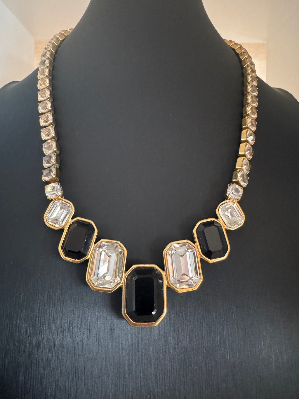 Vintage Monet Rhinestone Statement Necklace