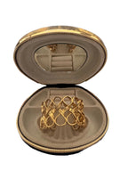 Vintage Chanel Ribbon Motif Gold Plated Bracelet