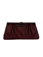 Vintage Burgundy Leather Clutch Bag