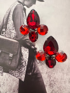 Vintage Retro Red Resin Earrings