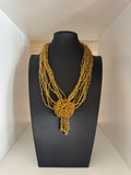 Vintage Gold Beaded Multi Strand Statement Necklace